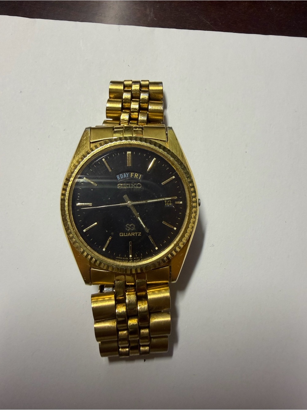 Seiko Gold-Tone Watch with Black Dial (Project Watch)